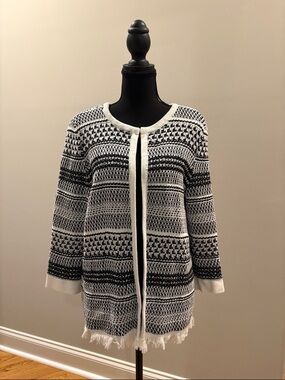 Kasper Monochrome Knit Cardigan